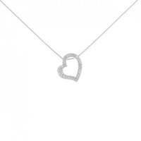K18WG ハート ダイヤモンド ネックレス 0.25CT