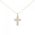 K18YG クロス ダイヤモンド ネックレス 0.50CT