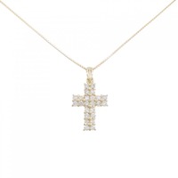 K18YG クロス ダイヤモンド ネックレス 0.50CT