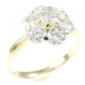 K18YG フラワー ダイヤモンド リング 1.00CT