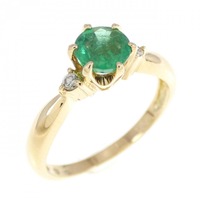 K18YG エメラルド リング