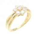 K18YG フラワー ダイヤモンド リング 0.50CT
