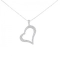 K18WG ハート ダイヤモンド ネックレス 0.50CT
