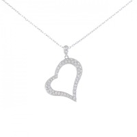 K18WG ハート ダイヤモンド ネックレス 0.50CT