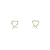 【リメイク】K18YG ハート ダイヤモンド ピアス 0.10CT