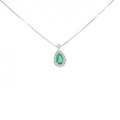 【新品】PT エメラルド ネックレス 0.18CT