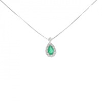 【新品】PT エメラルド ネックレス 0.18CT