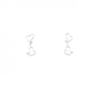 K14WG ハート ダイヤモンド ピアス 0.04CT