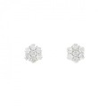 K18WG フラワー ダイヤモンド ピアス 0.50CT