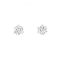 K18WG フラワー ダイヤモンド ピアス 0.50CT