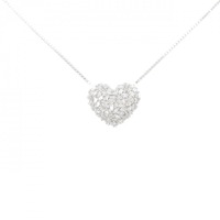 K18WG ハート ダイヤモンド ネックレス 0.40CT
