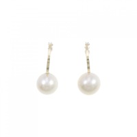 【新品】K10YG 淡水パール ピアス 7.9mm