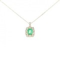 K18YG エメラルド ネックレス 0.37CT