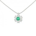 PT フラワー エメラルド ネックレス 0.36CT