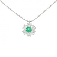 PT フラワー エメラルド ネックレス 0.36CT