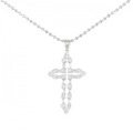 K18WG クロス ダイヤモンド ネックレス 1.87CT