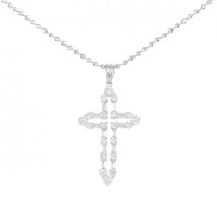 K18WG クロス ダイヤモンド ネックレス 1.87CT