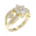 K18YG フラワー ダイヤモンド リング 0.811CT
