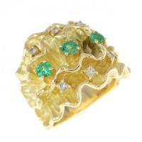 K18YG エメラルド リング 0.29CT