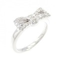 K18WG リボン ダイヤモンド リング 0.20CT