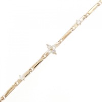 K18PG フラワー ダイヤモンド ブレスレット 0.15CT