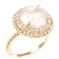 K18PG ローズクオーツ リング 3.55CT