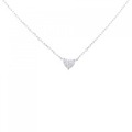 K18WG ハート ダイヤモンド ネックレス 0.40CT