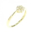 【新品】K18YG フラワー ダイヤモンド リング 0.15CT