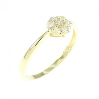 【新品】K18YG フラワー ダイヤモンド リング 0.15CT