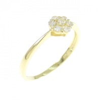 【新品】K18YG フラワー ダイヤモンド リング 0.15CT
