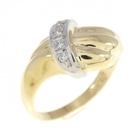 K18YG/PT ダイヤモンド リング 0.04CT