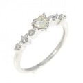 K18WG ハート ダイヤモンド リング 0.19CT