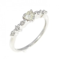 K18WG ハート ダイヤモンド リング 0.19CT