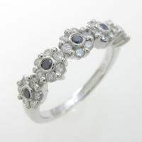 K18WG フラワー ダイヤモンドリング40％引き