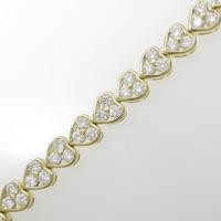 K18YG ハート ダイヤモンドブレスレット