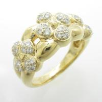 K18YG／K18WG フラワー ダイヤモンドリング