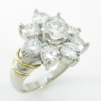 PT／K18YG フラワー ダイヤモンドリング