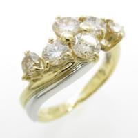 K18YG／PT ダイヤモンドリング