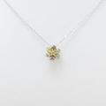 K18WG フラワー ダイヤモンドネックレス
