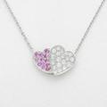 K18WG ハート ピンクサファイヤネックレス