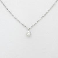 K18WG ソリティア ダイヤモンドネックレス5％引き