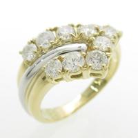 K18YG／PT ダイヤモンドリング