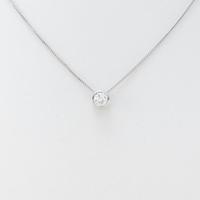 【リメイク】K18WG ソリティア ダイヤモンドネックレス10％引き