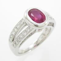 K18WG ルビーリング