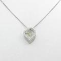 K18WG ハート ダイヤモンドネックレス
