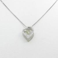 K18WG ハート ダイヤモンドネックレス