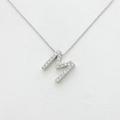 K18WG イニシャルM ダイヤモンドネックレス