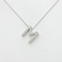 K18WG イニシャルM ダイヤモンドネックレス