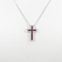 K18WG／K18BG 2WAY クロス ルビーネックレス