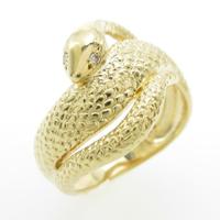 K18YG ヘビ ダイヤモンドリング